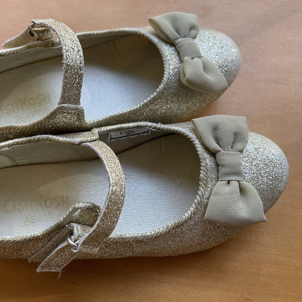 OshKosh Gold Glitter Shoes Toddler Girl Size 10